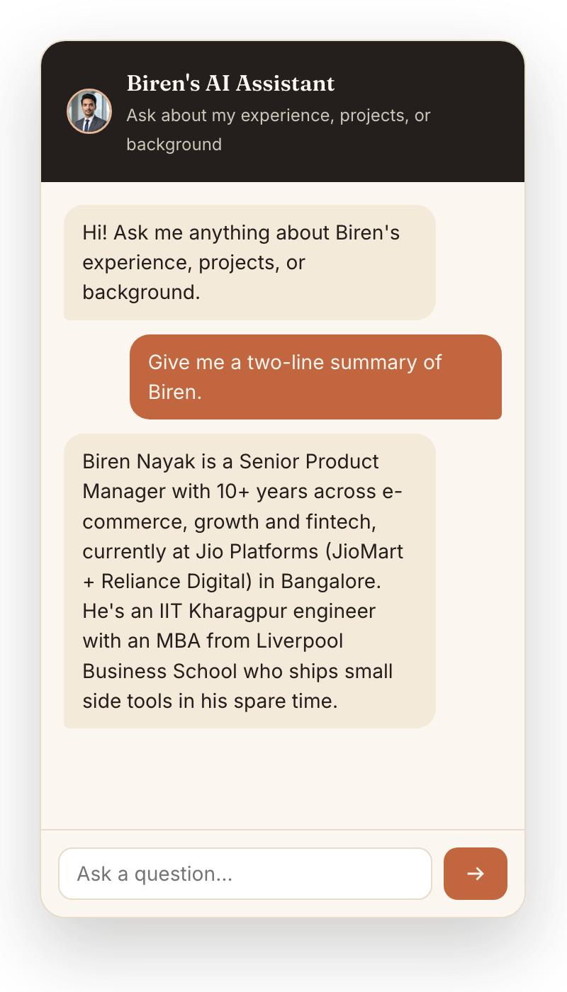 The widget at mobile width, nearly full-screen